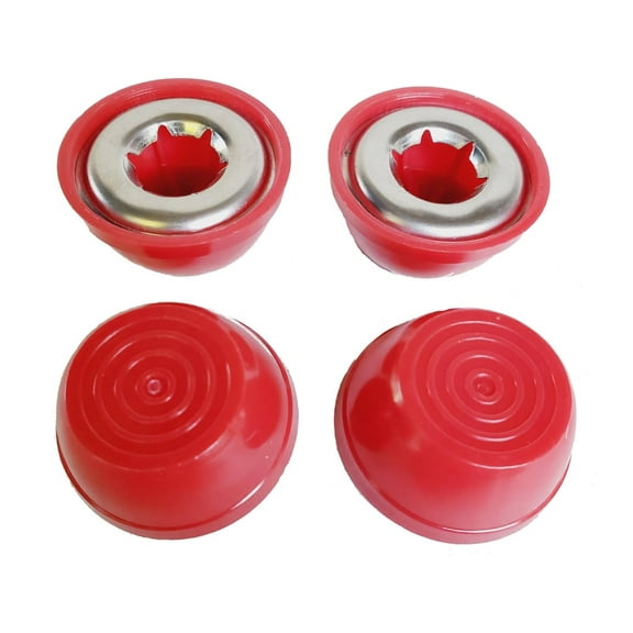 Quadrapoint Hub Cap Compatible with Popular Red Wagon Brand for Steel & Wood Wagons ONLY 1/2" Red (NOT FOR PLASTIC, FOLDING OR LITTLE WAGON MODEL W5, please read entire product description)