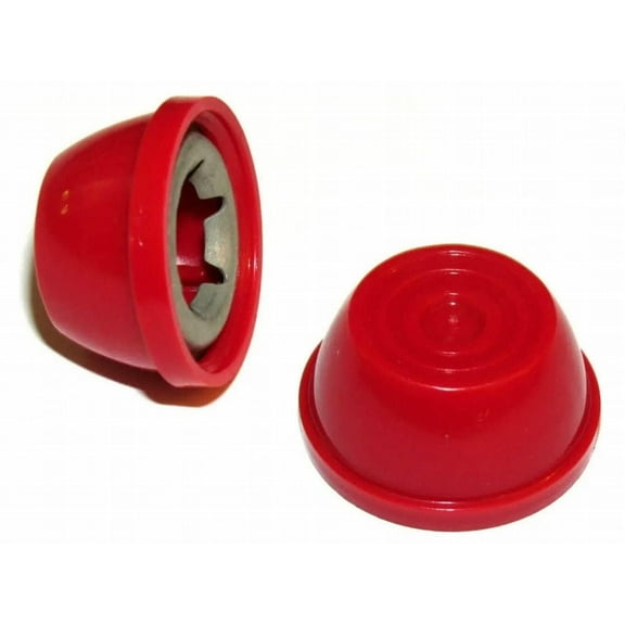 Quadrapoint Hub Caps FOR BIKE/TRIKES compatible with Popular Red Wagon Brand - fits 3/8 Axle Diameter (Red)