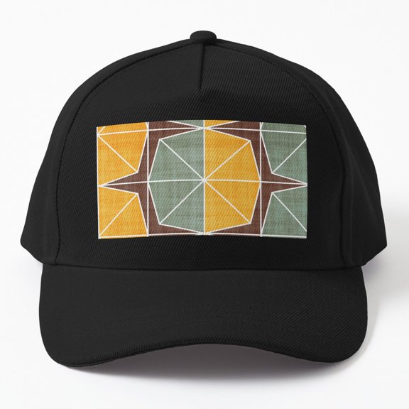 Quadratica Baseball Hat, Geometric Statement Graphic Design, Classic Cap