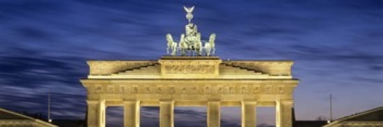 Quadriga statue on Brandenburg Gate Pariser Platz Berlin Germany Canvas Art - Panoramic Images (36 x 12)