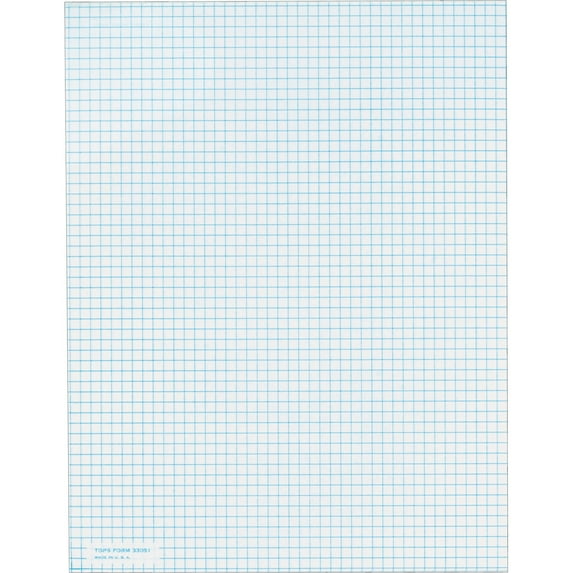 "Quadrille Pads, Quadrille Rule (5 Sq/in), 50 White 8.5 X 11 Sheets | Bundle of 5 Pads"