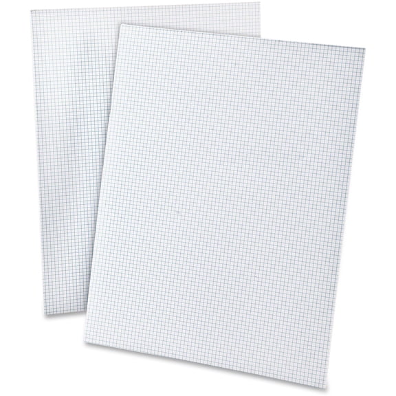 Quadrille Pads, Quadrille Rule (8 Sq/in), 50 White (heavyweight 20 Lb) 8.5 X 11 Sheets | Bundle of 5 Pads