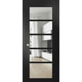 thumbnail image 1 of Quadro 4522 Matte Black 30-in x 80-in with Clear Glass Solid Interior French | Single Regular Panel Frame Trims Handle | Bathroom Bedroom Sturdy Doors, 1 of 7