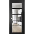 thumbnail image 1 of Quadro 4522 Matte Black 36-in x 80-in with Clear Glass Solid Interior French | Single Regular Panel Frame Trims Handle | Bathroom Bedroom Sturdy Doors, 1 of 7