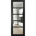 thumbnail image 1 of Quadro 4522 Matte Black 36-in x 80-in with Clear Glass Slab Barn Door Panel | Sturdy Finished Doors | Pocket Closet Sliding, 1 of 6