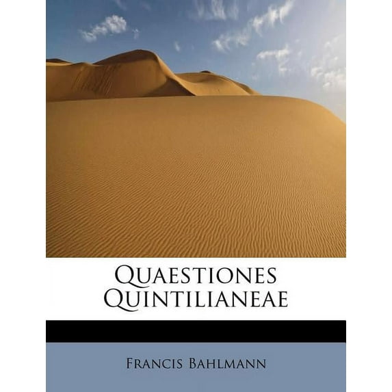 Quaestiones Quintilianeae (Paperback)