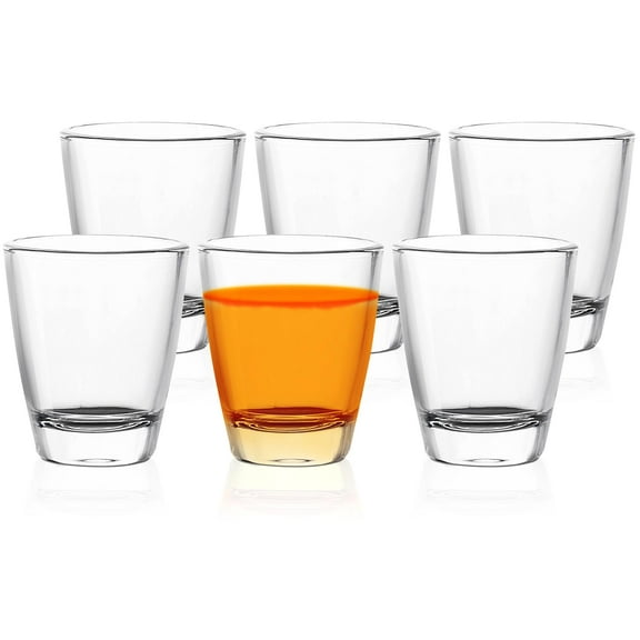 Quaffer Mini Shot Glass (Set of 6) – Elegant Classic Shot Glasses 30ml – Classic Whisky Vodka Tequila Sherry Brandy Cordial Mini Snifters Glasses - Perfect for Parties, Bars, Events, Home Bar