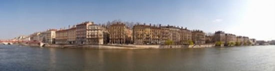 Quai du Marechal Joffre along the Saone River Lyon Rhone Rhone-Alpes France Canvas Art - Panoramic Images (20 x 5)