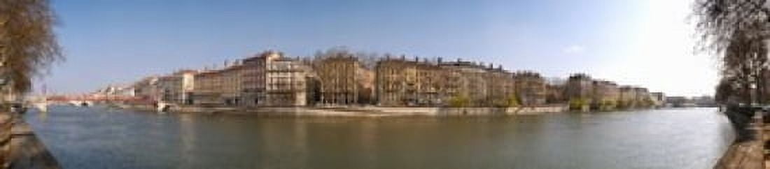 Quai du Marechal Joffre along the Saone River Lyon Rhone Rhone-Alpes France Canvas Art - Panoramic Images (22 x 5)