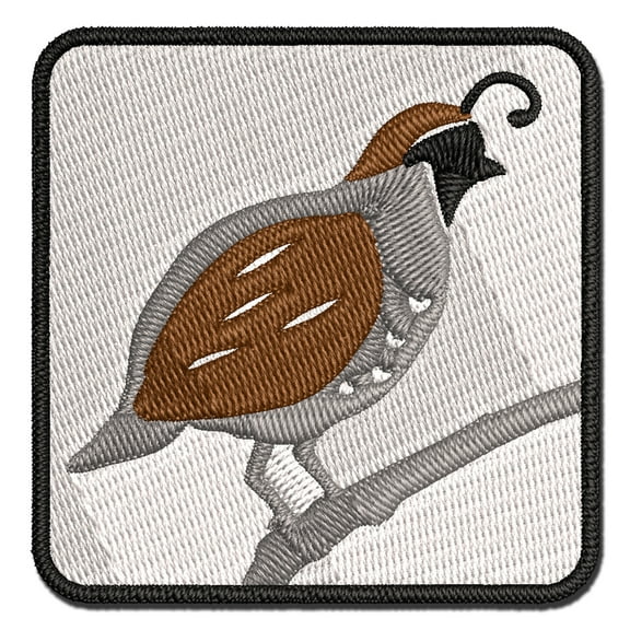 Quail Bird Solid Applique Multi-Color Embroidered Iron-On Patch - 2.0 Inch Mini