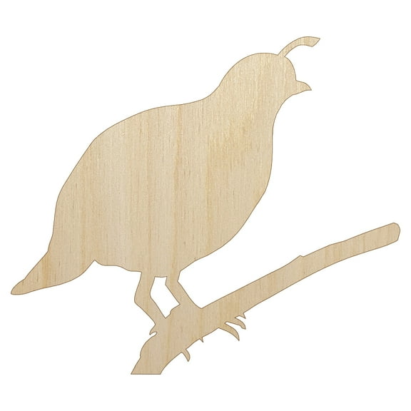 Quail Bird Solid Wood Shape Unfinished Piece Cutout Craft DIY Projects - 4.70 Inch Size - 1/4 Inch Thick