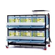 Quail Breeding Cage Indoor 2 Layer Stackable Quail Coop, Easy Clean, Rust-Free, Easy Egg Collection 2024 Upgrades Longer Waste Trays, Removable Middle Walls, Traditional Flooring Cimuka