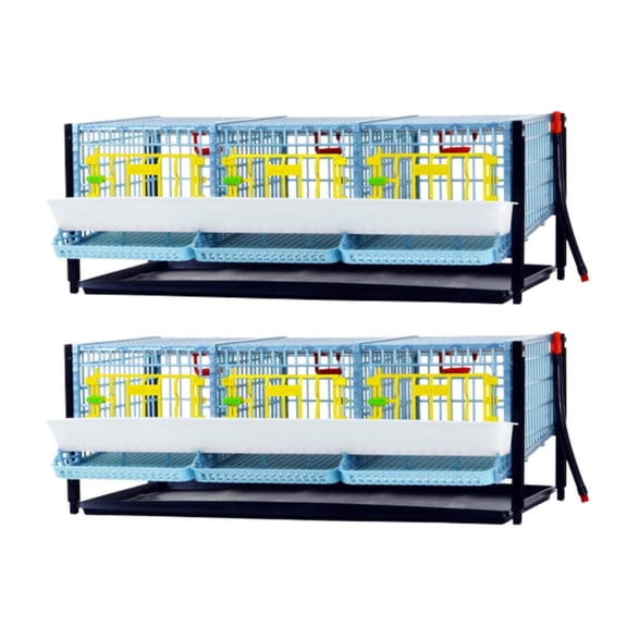 Hatching Time Jumbo Quail Cage Double Layer Addition – Stackable Coop, 3 Sections per Layer, Jumbo Flooring for Coturnix Quail, Rust-Free PP Plastic, Easy Clean Comfortplast Design by Cimuka