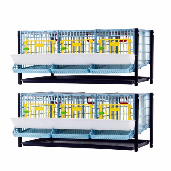 Hatching Time Jumbo Quail Cage Double Layer Addition – Stackable Coop, 3 Sections per Layer, Jumbo Flooring for Coturnix Quail, Rust-Free PP Plastic, Easy Clean Comfortplast Design by Cimuka