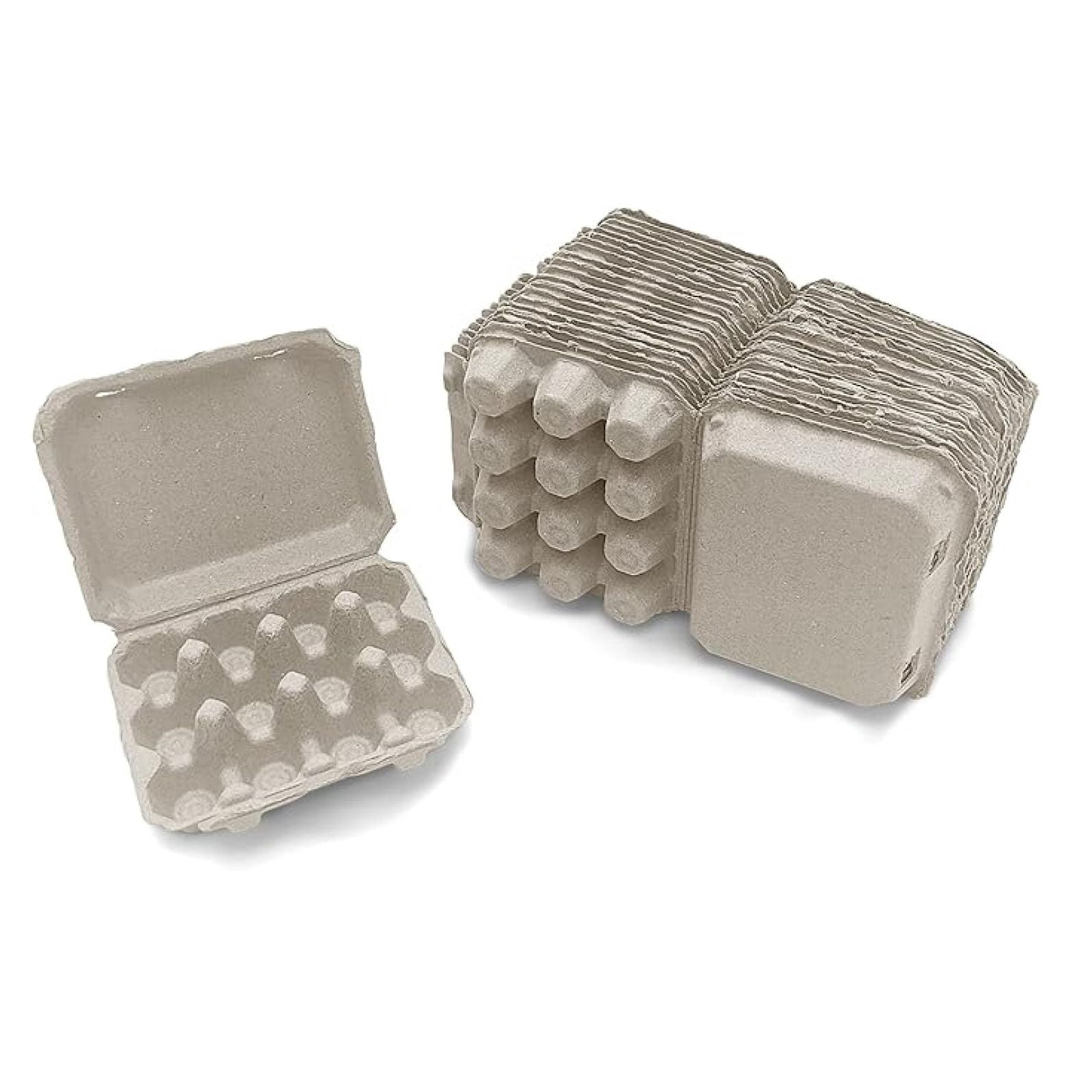 Quail Egg Cartons - Recycled Cardboard Paper Pulp 3x4 Square Style - Holds One Dozen Eggs (30)