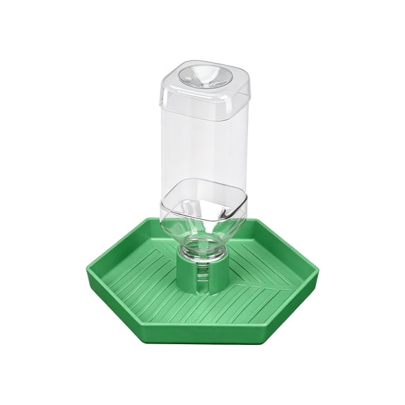 Quail Feeder and Waterer for Farm,Gravity Auto Poultry Food Dispenser,Dry/Wet Separation,Multi-Functional Water & Feed Container for Chicks,Quails & Small Farm Birds,Green