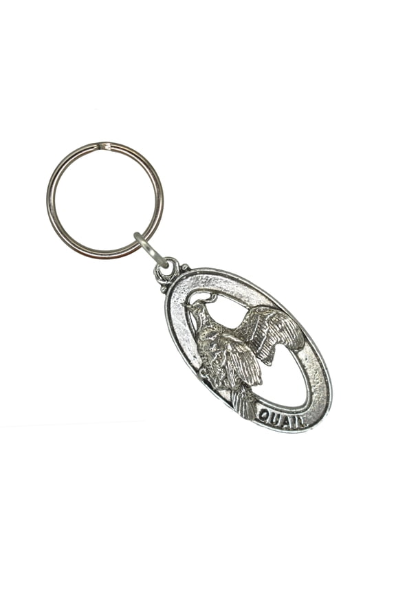 Quail Keychain, California, Montana, Birds, Bird, B031KC, Key Fob, Key Ring, Keys, Zipper Pull, Luggage Tag, Pewter, Backpack, Over 300 Keychains Designs, Handmade in the USA