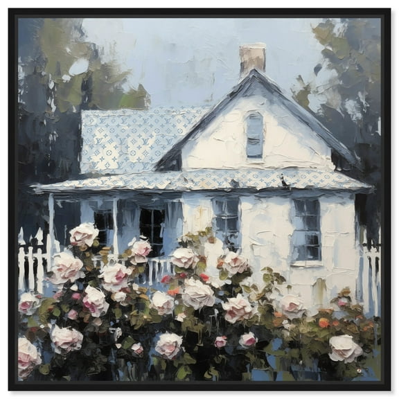 Quaint Simple Home Chic Farmhouse Canvas Wall Art by Art Remedy, Black Floater Frame, 12"x12"