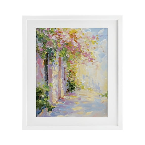 Stupell Industries Quaint Village Home White Framed Print Under Glass, design by Creative Studio, 21 x 17
