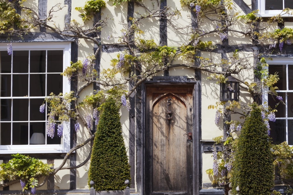 Quaint half-timbered house in an English village Lavenham Suffolk England Canvas Art - Terence Waeland Design Pics (19 x 12)