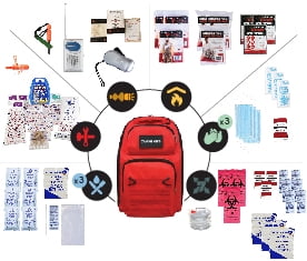Quake Kits Prepared Survival Kit - 3 Person, 7-Day Essential Bug Out Bag with Survival Food, Water & First Aid | Lightweight Emergency Backpack
