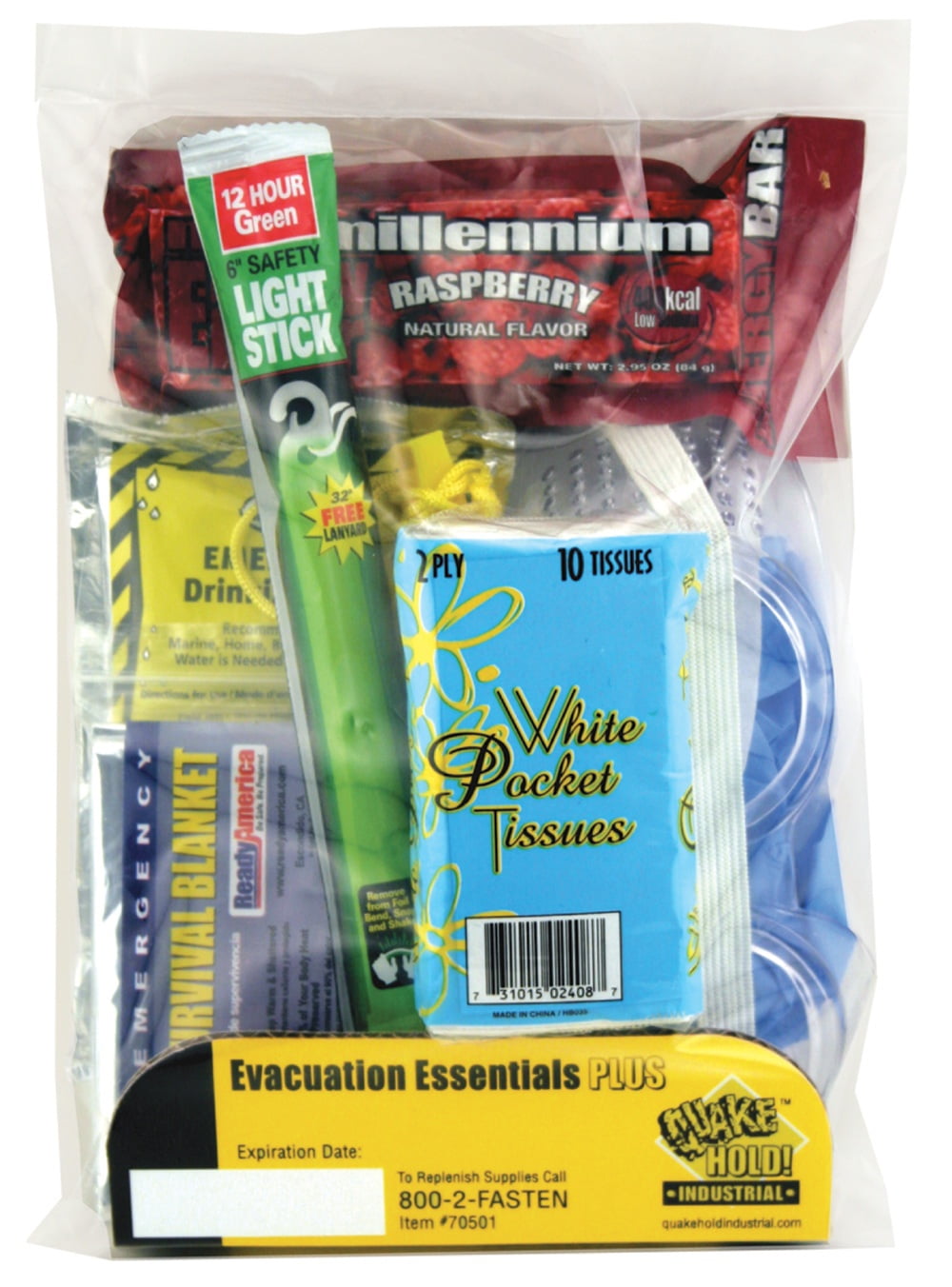 QuakeHOLD! 10-Piece Evacuation Essentials Emergency Preparedness Kit, 6 Count