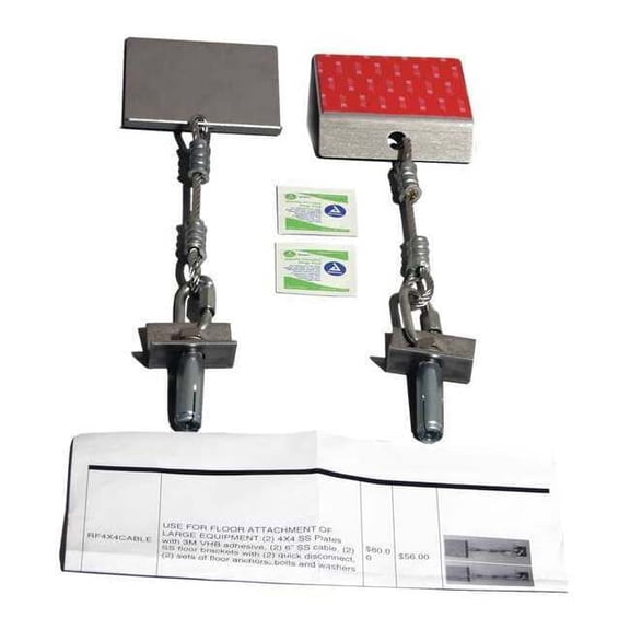 Quakehold! Adhesive Plate Assembly,Floor Bracket RF4X4CABLE