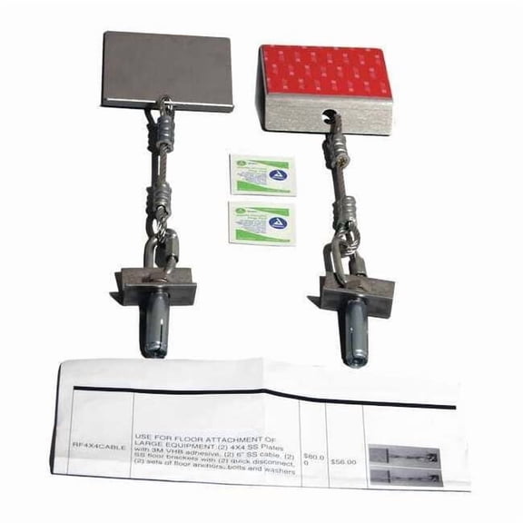 Quakehold! Adhesive Plate Assembly,Floor Bracket RF4X4CABLE