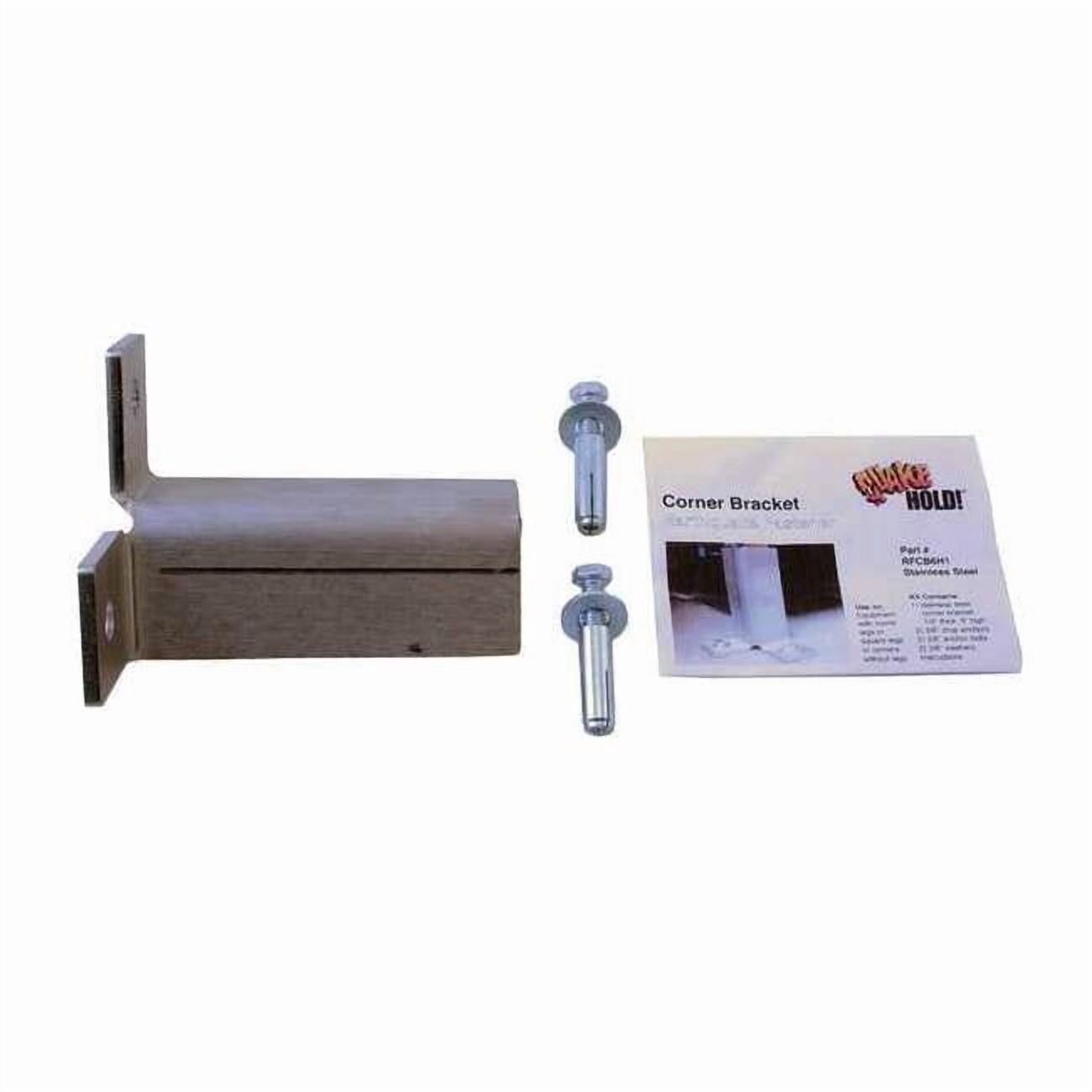 Quakehold! Corner Bracket,Stainless Steel RF.CB6H.1