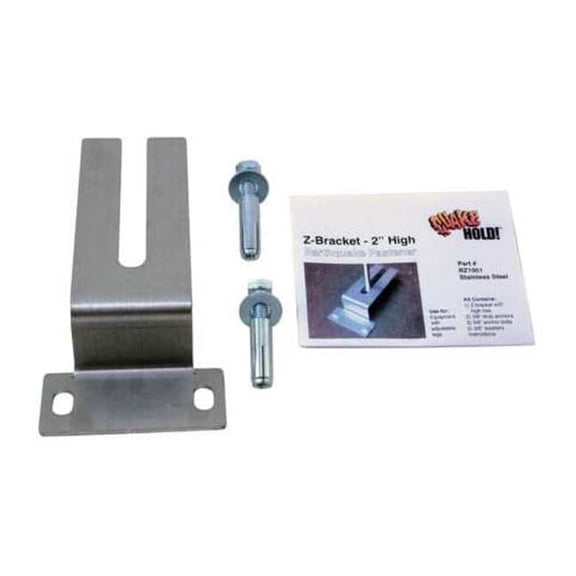Quakehold! High Z-Bracket, 2 In, Stainless Steel RZ.100.1