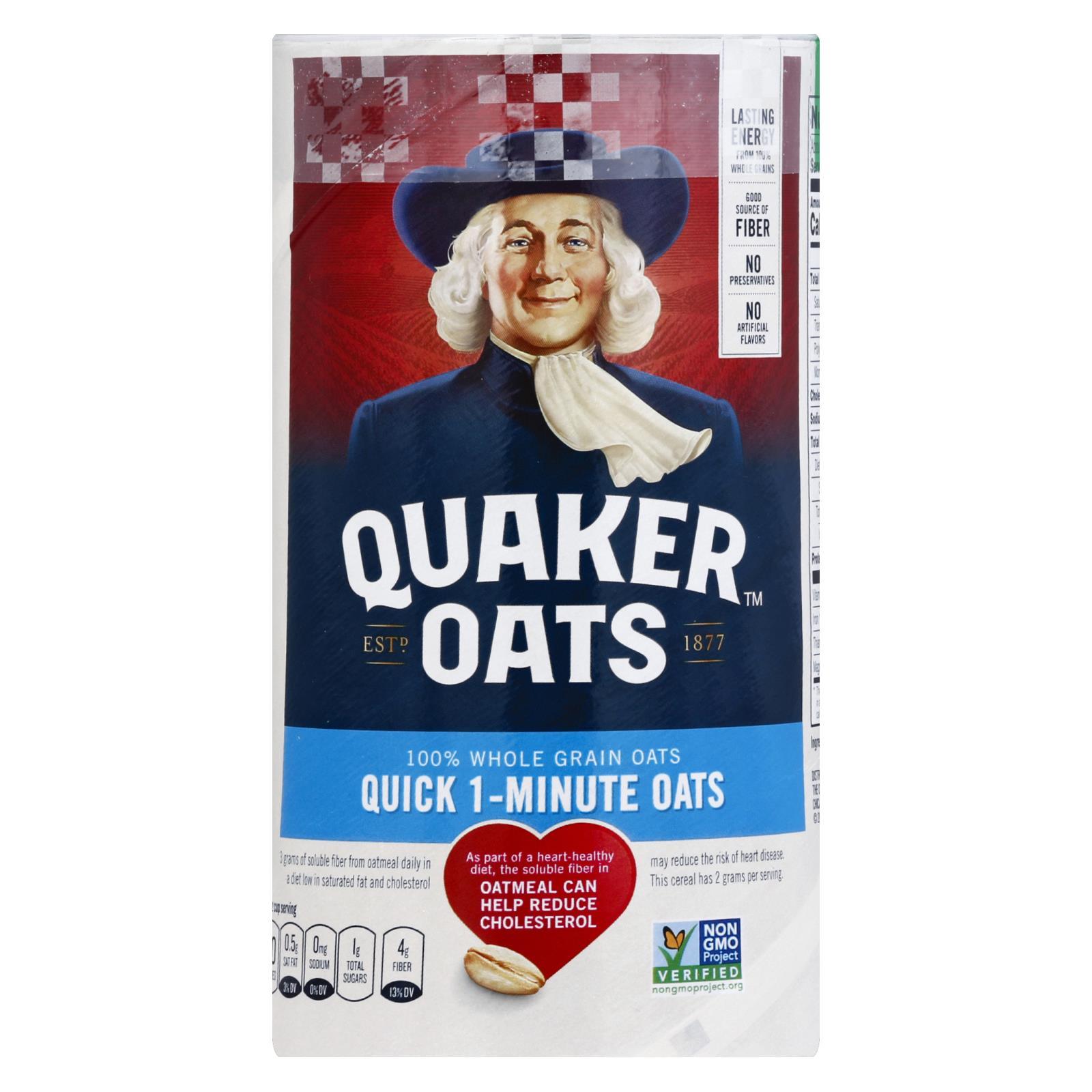 Quaker 100% Natural Whole Grain Oatmeal - Case of 12 - 18 OZ - Walmart.com
