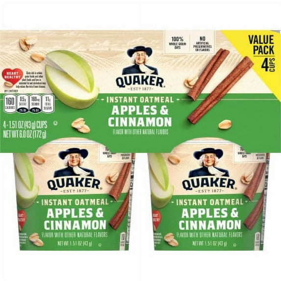 Quaker Apples & Cinnamon Instant Oatmeal Cups