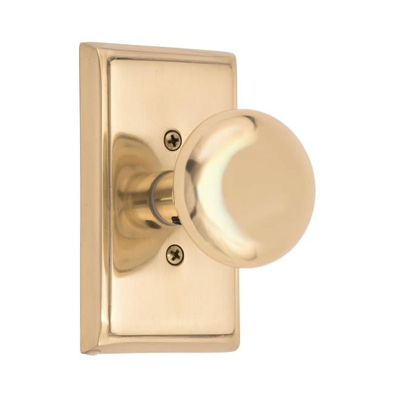 Quaker Backplate & Netropol Knob Double Dummy Set Polished Brass