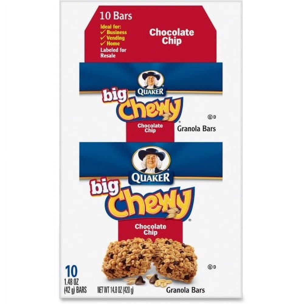 Quaker Big Chewy Chocolate Chip Granola 10-1.48 oz. Bars - Walmart.com