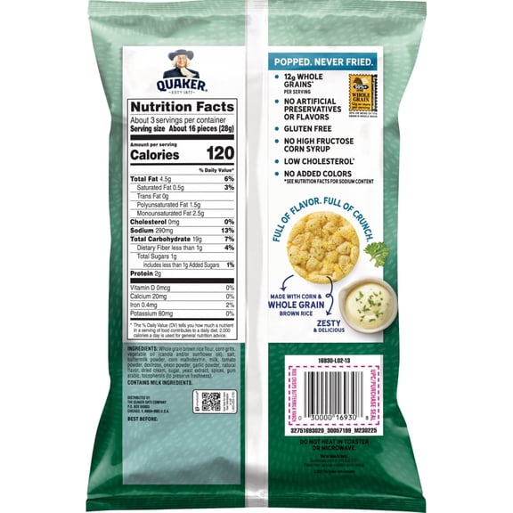 Quaker Buttermilk Ranch Flavor Rice Crisps - 3.03 oz - Pack of 2