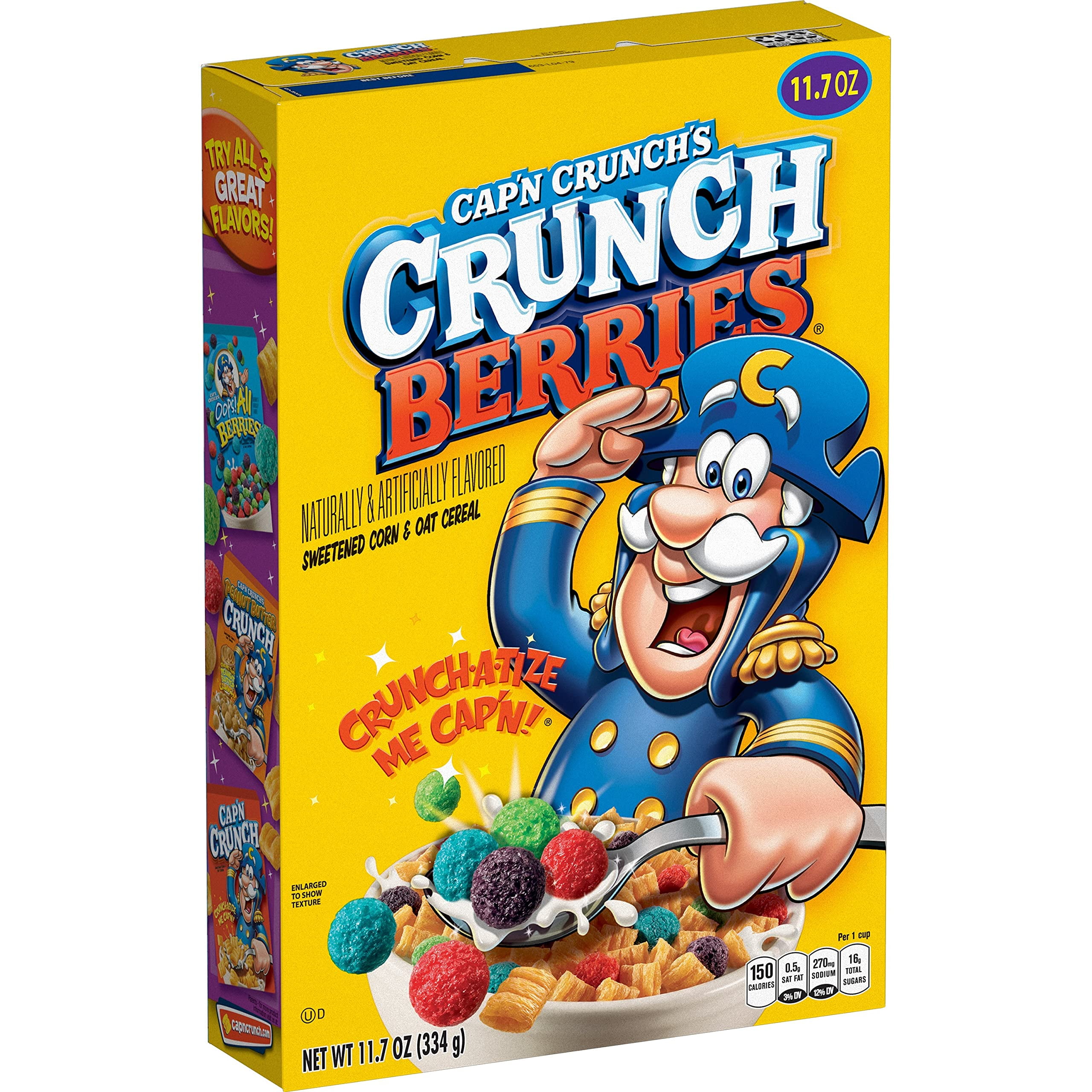 Quaker Captain Crunchberries Cereal 11.7 oz (Pack of 4)