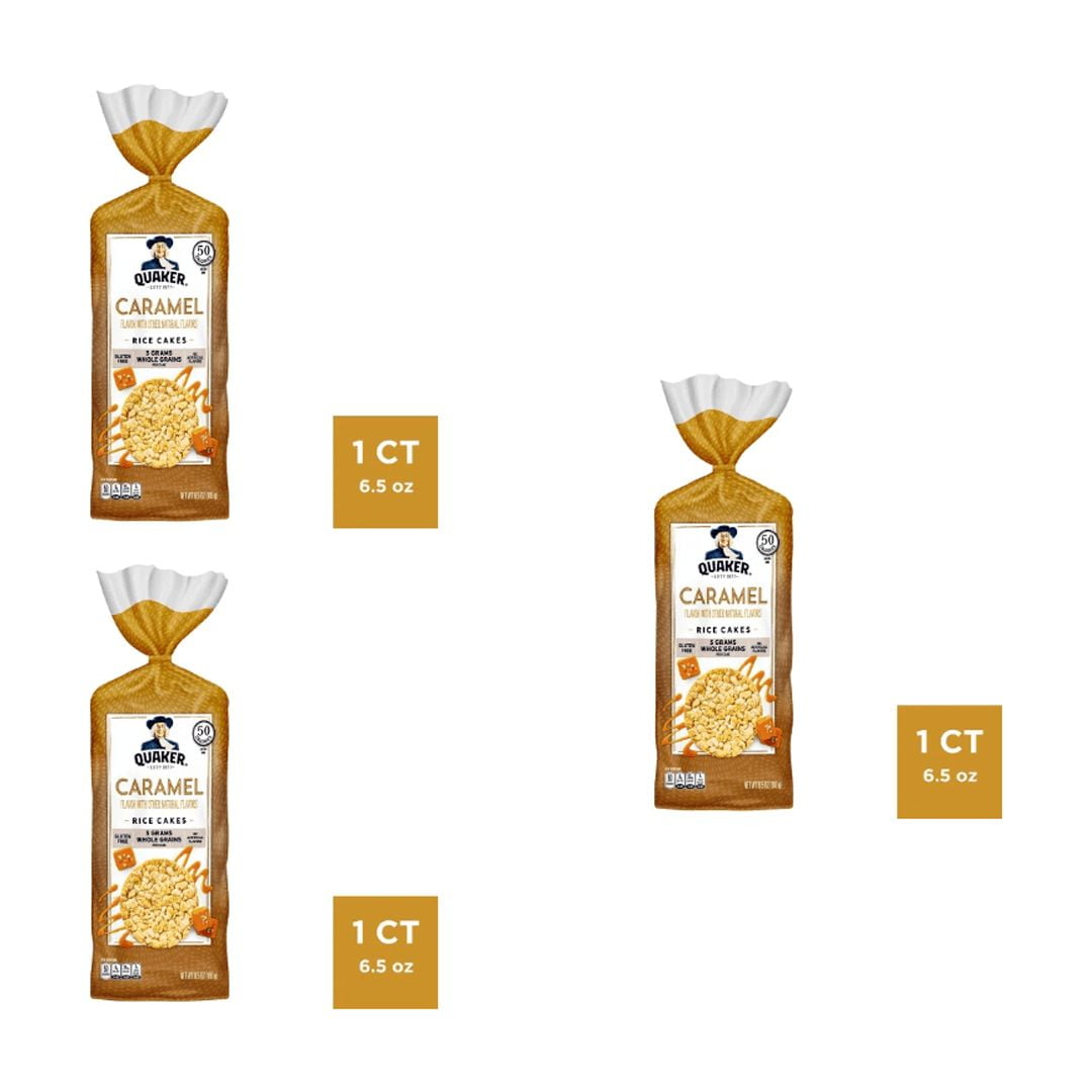 Quaker Caramel Gluten Free Large Rice Cakes - 6.5oz (Pack of 3) Low ...
