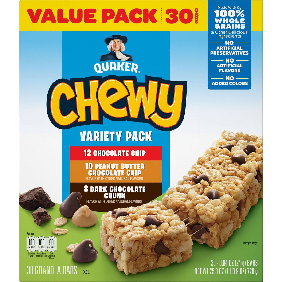 Quaker Chewy 3 Flavor Variety Pack Granola Bars - 25.3oz/30ct - Pack of 2