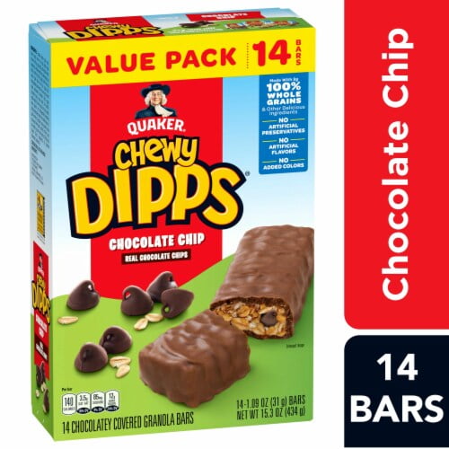 Quaker Chewy Dipps Chocolate Chip Granola Bars 14 ct Packaging May Vary
