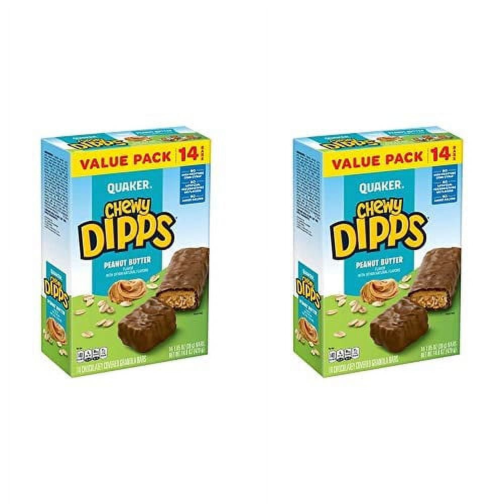Quaker Chewy Dipps Chocolatey Covered Granola Bars, Peanut Butter, 14 Bars (Pack Of 2)