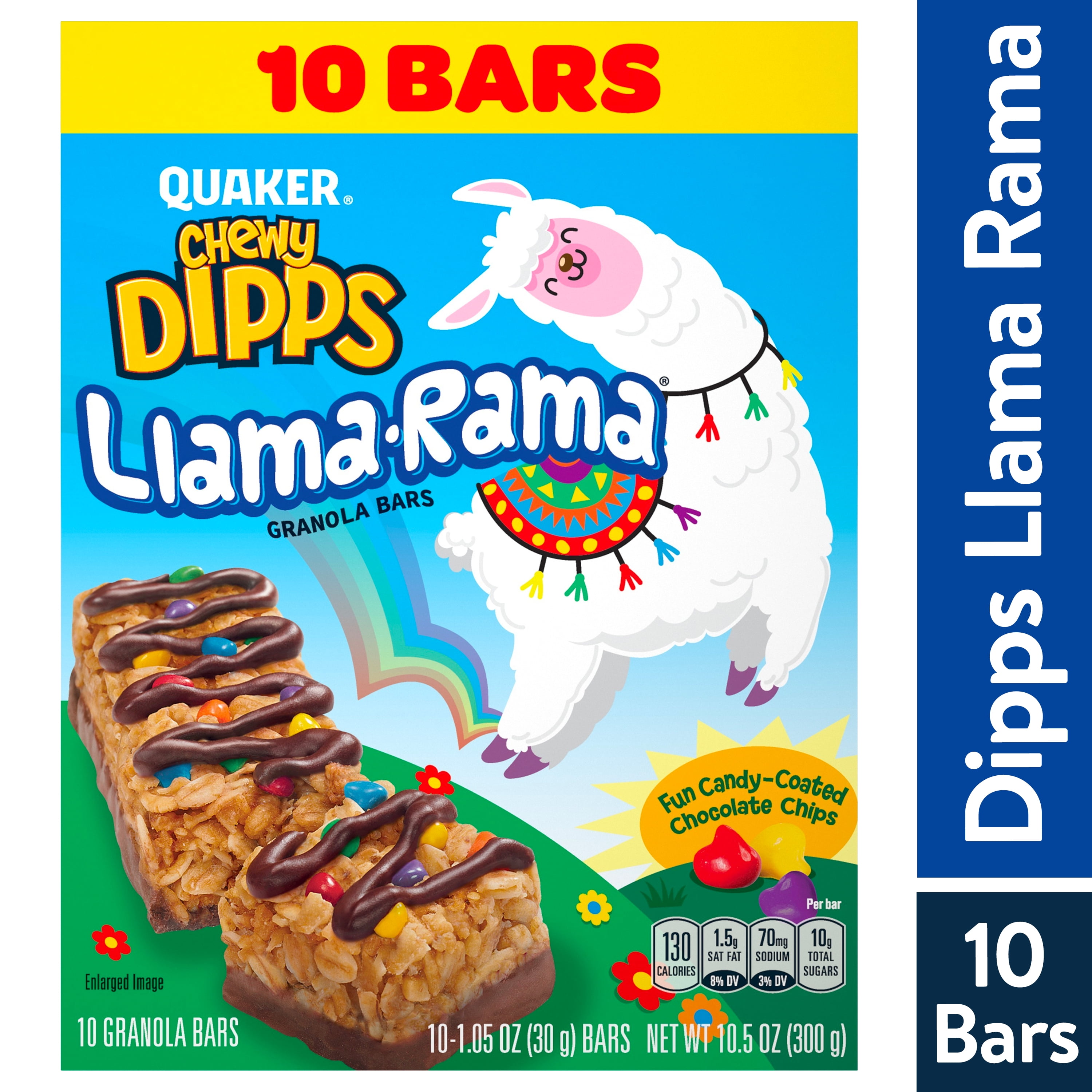 Quaker Chewy Dipps Llama Rama Granola Bars, 10 Pack