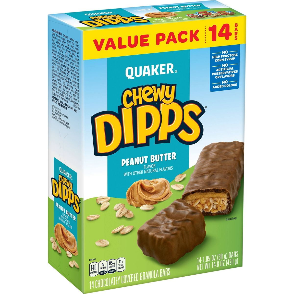 Quaker Chewy Dipps Peanut Butter Granola Bars - 14.8oz/14ct - Pack of 2