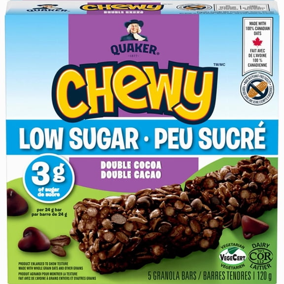 Quaker Chewy Double Cocoa Low Sugar Granola Bars 120g (4.2 oz)