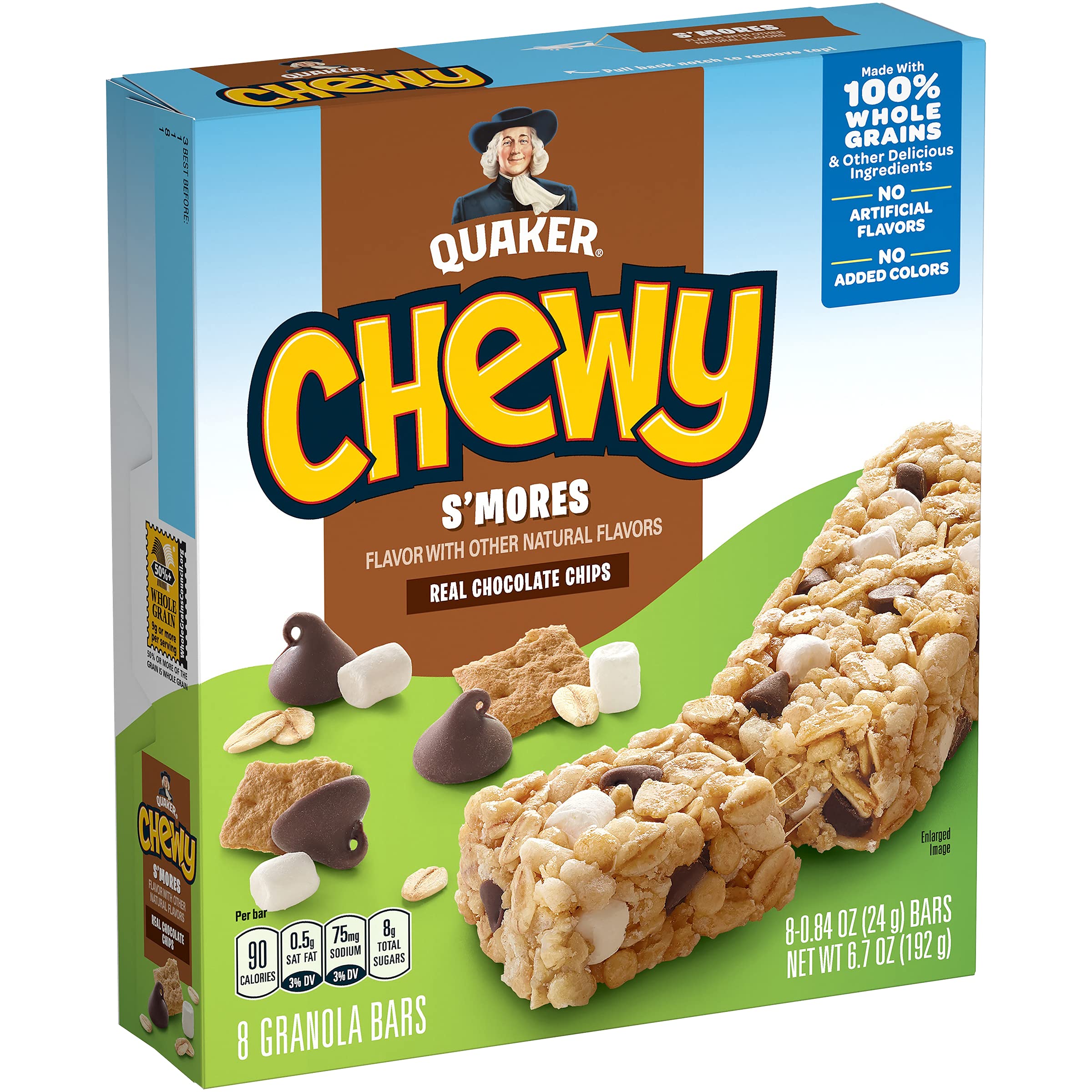 Quaker Chewy Granola Bar, S,Mores, 8Count Bars (Pack Of 12)