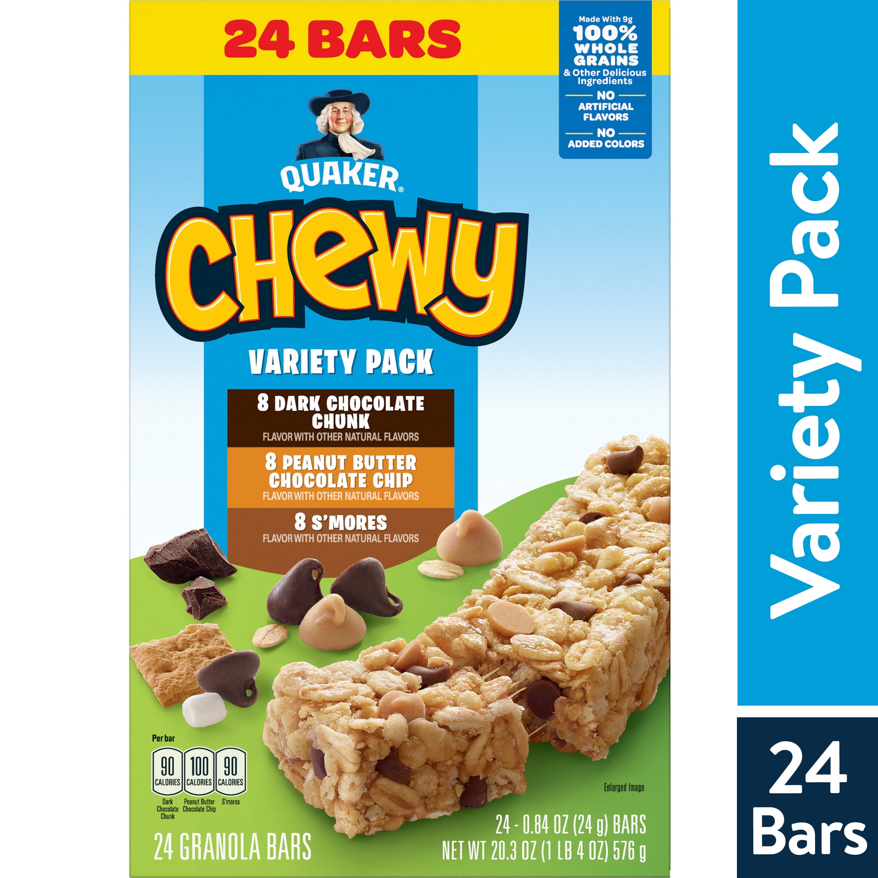 Quaker Chewy Granola Bars, 3 Flavor Variety Pack, 24 Pack - Walmart.com