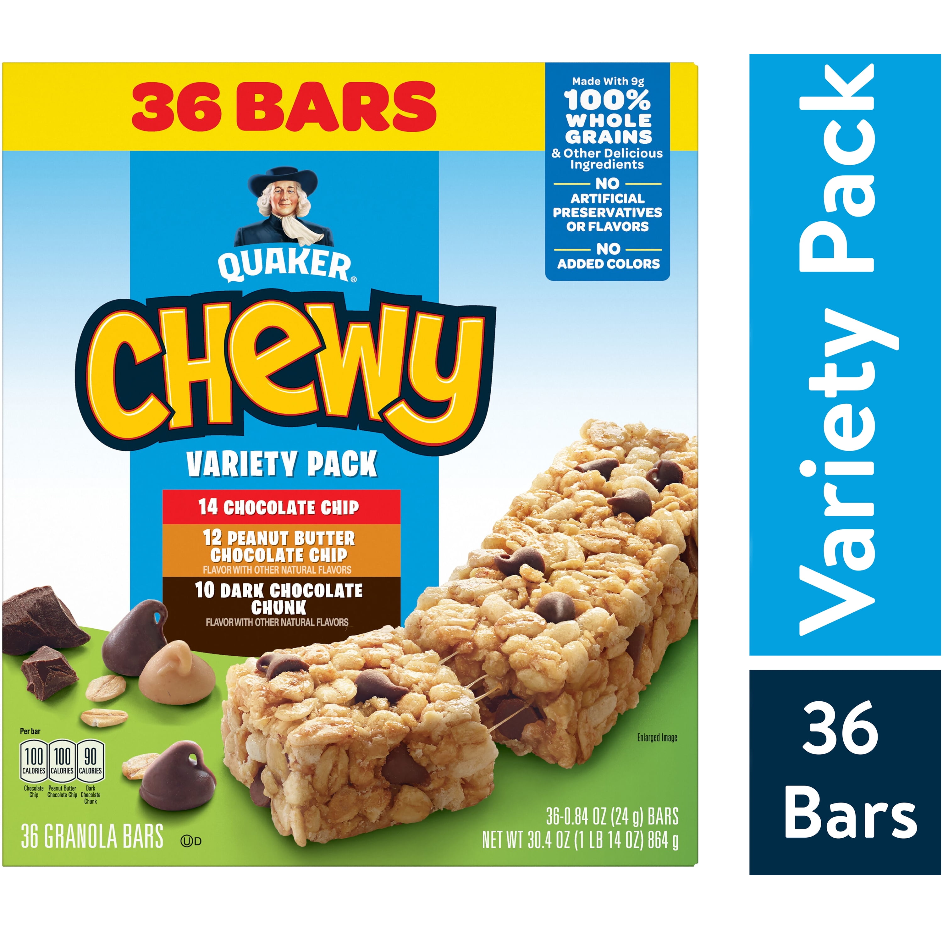 Quaker Chewy Granola Bars, 3 Flavor Variety Pack, 