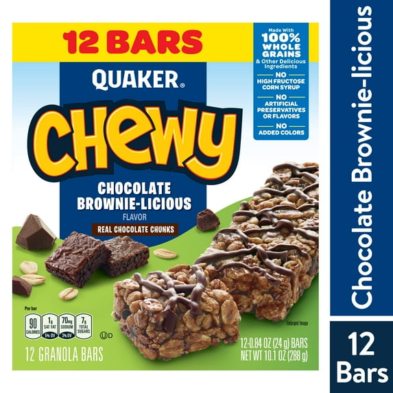 Quaker Chewy Granola Bars, Chocolate Brownie-licious (12 Pack)