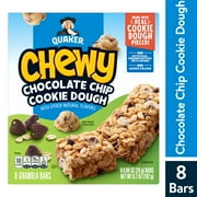 Quaker Chewy Granola Bars, Chocolate Chip Cookie Dough, 0.84 oz Bars, 8 Pack