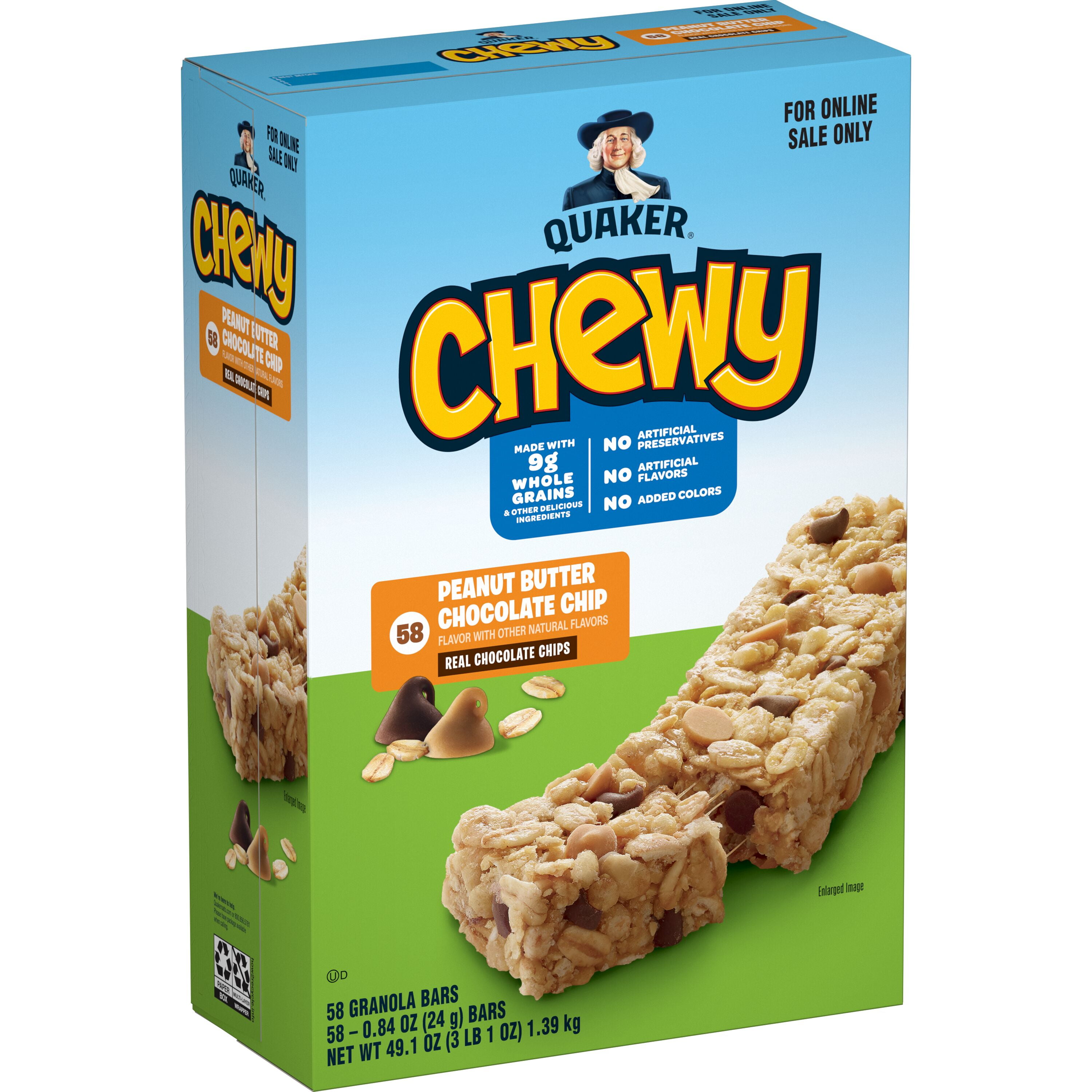 Quaker Chewy Granola Bars, Peanut Butter Chocolate Chip (58 Pack)