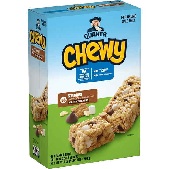 Quaker Chewy Granola Bars, Peanut Butter Chocolate Chip, 58 CountZAZK616